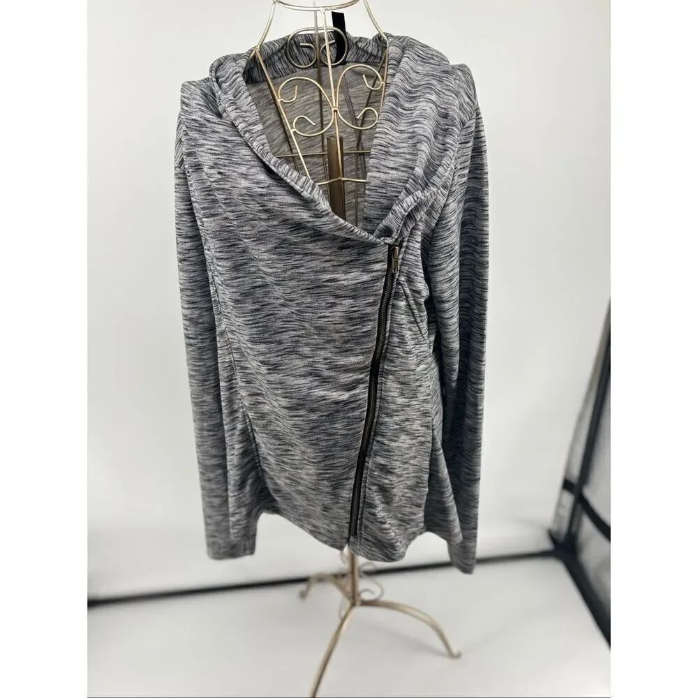 Cotton On Body Gray Marled Asymmetrical Zip Jacket Long Sleeve Size XL